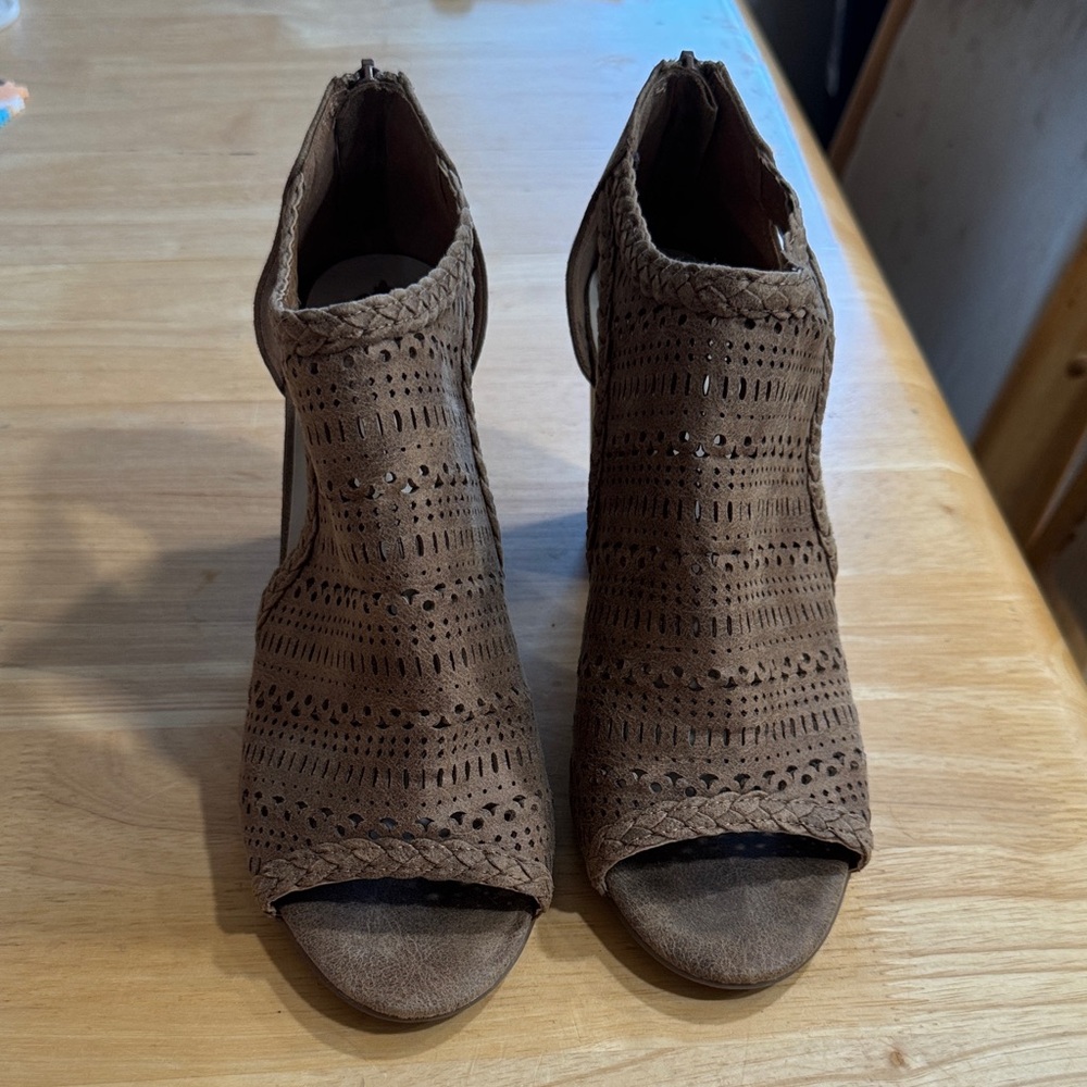 Fergalicious Brown Cutout Heels